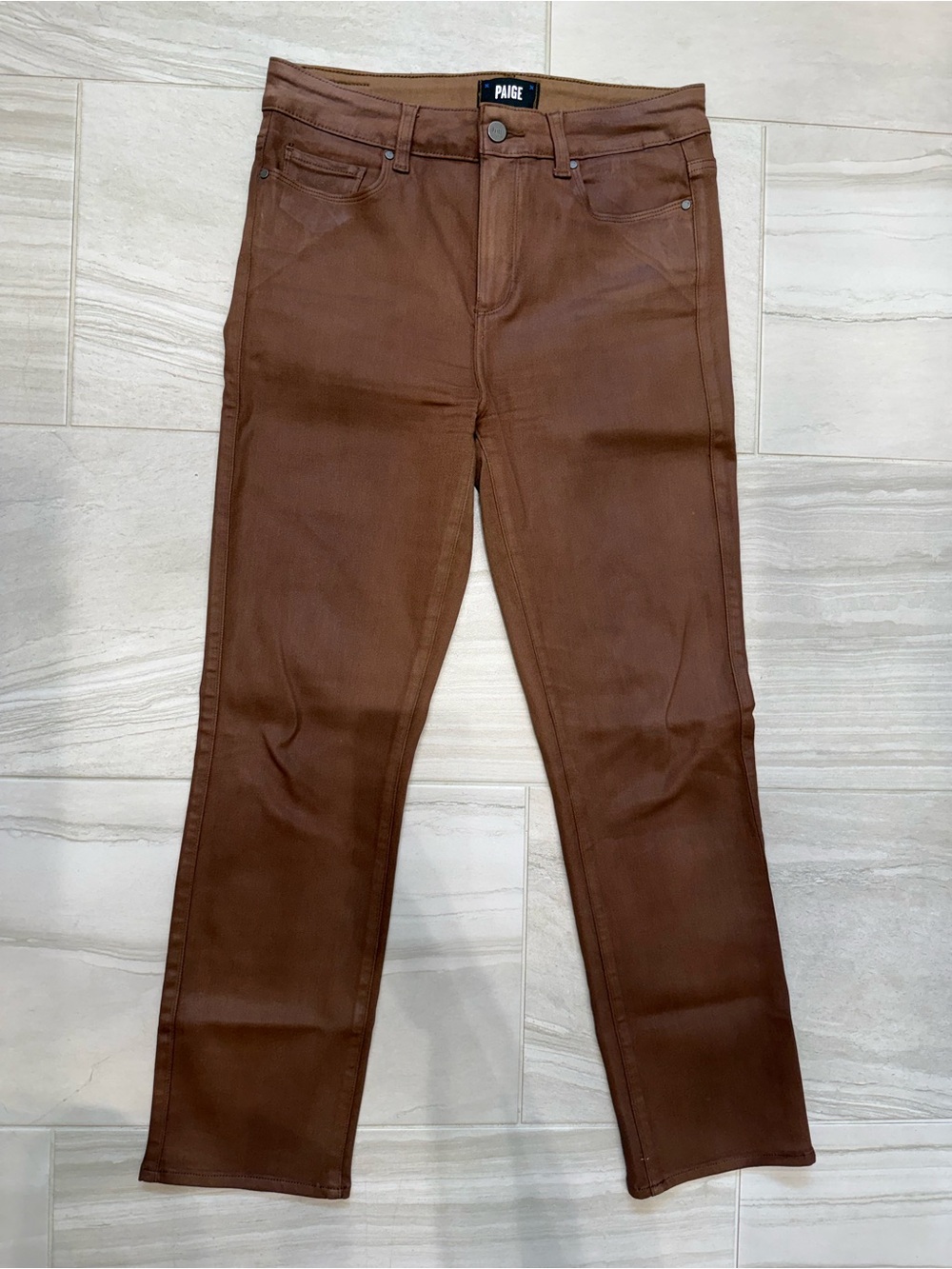 PAIGE Brown Straight-Leg Jeans